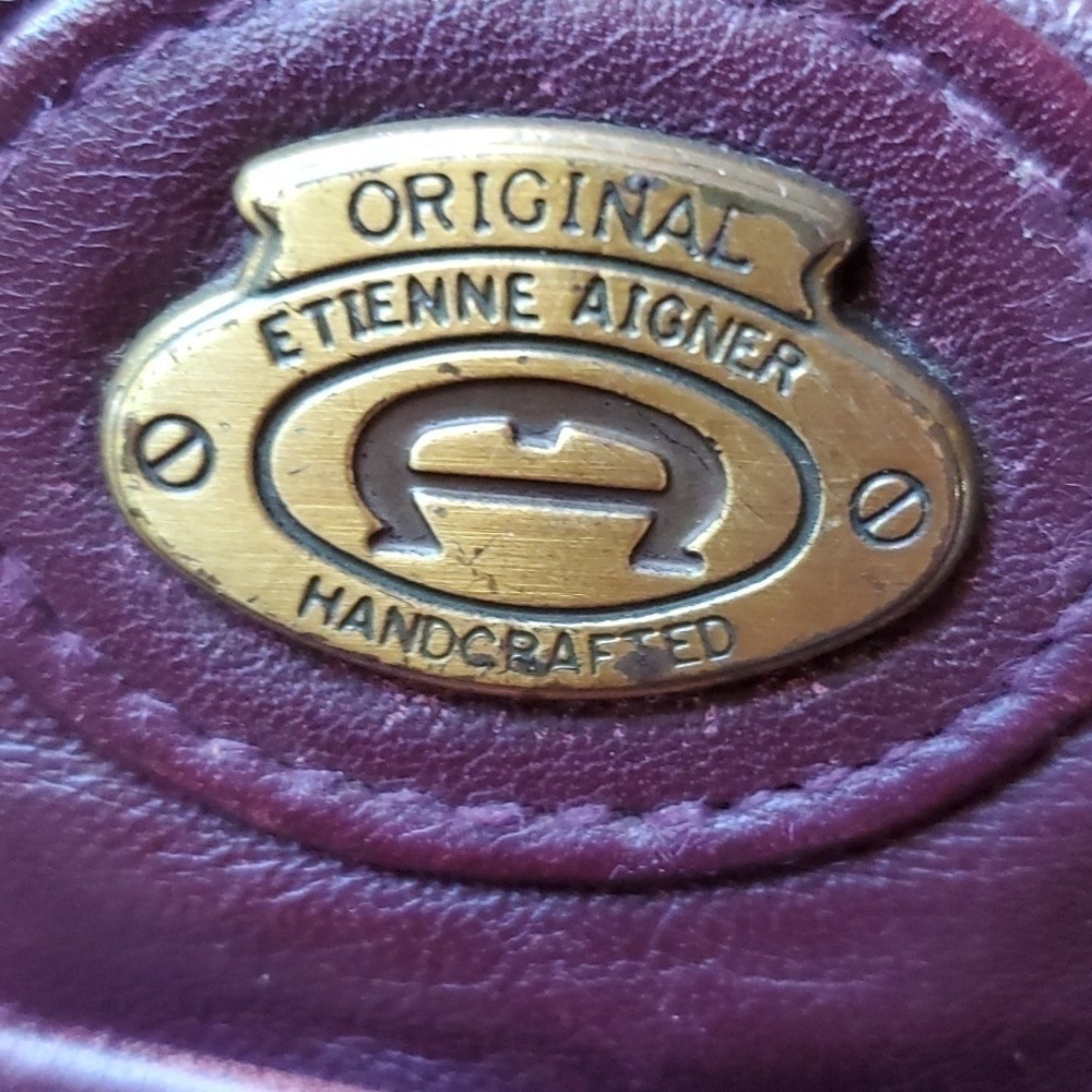 Etienne Aigner VINTAGE brown (plum) leather bag 10 X 7 x 3.5 crossbody - Picture 2 of 11